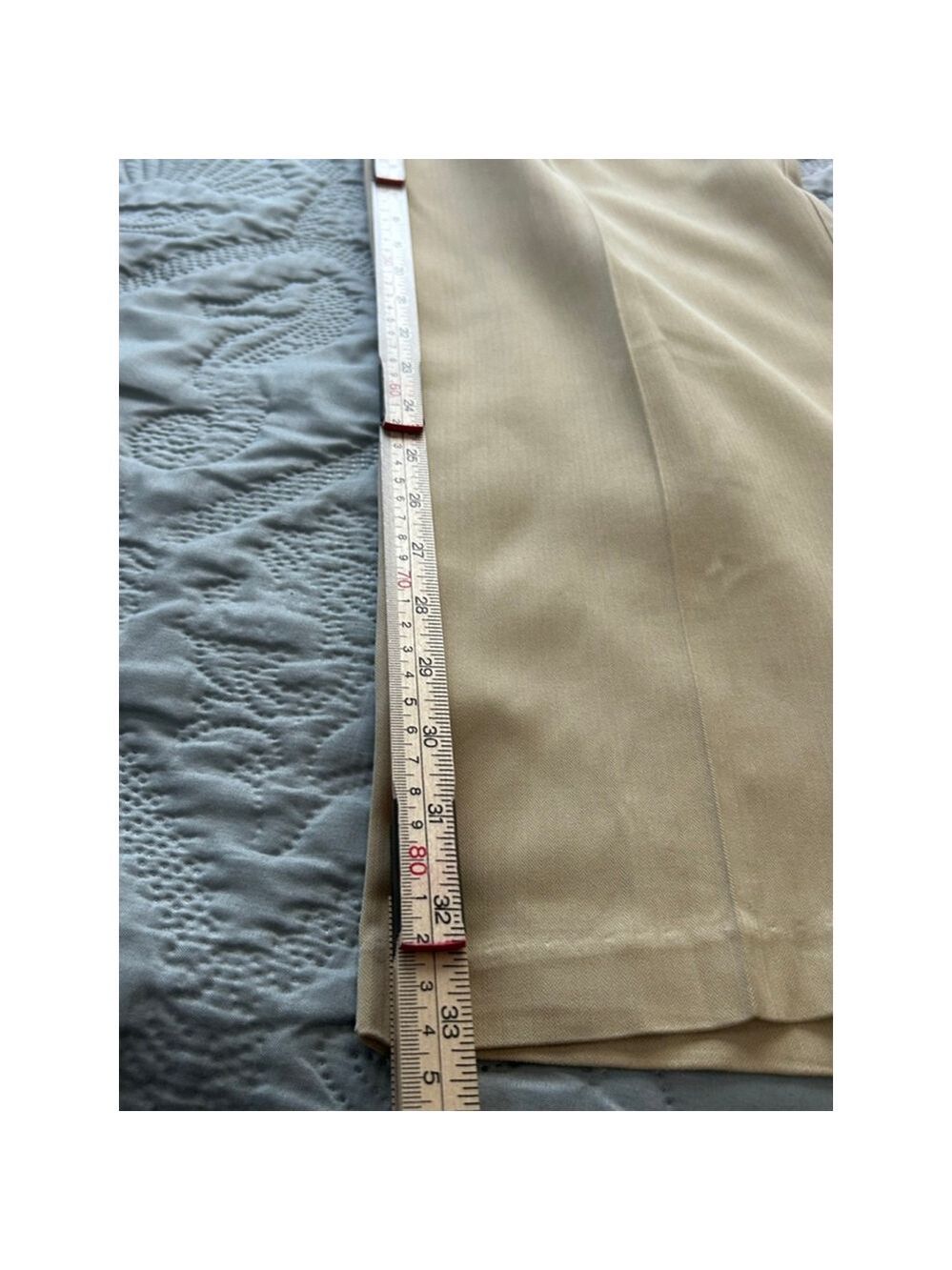 Tommy Bahama 100% Silk Pleated Dress Pants Beige 36 Herringbone - Picture 10 of 10